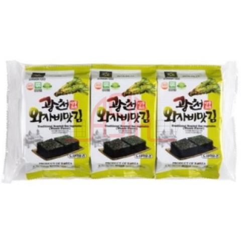 Korean Seasoned Roasted Sea Laver WASABI (3pack x 4g) x 24